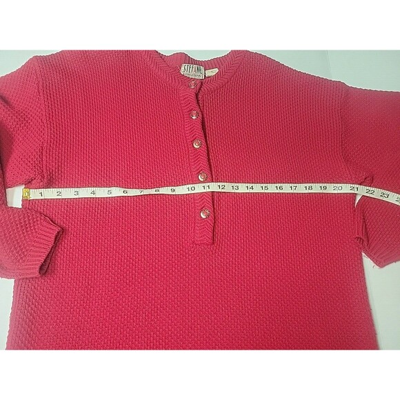 Vintage Stefano International Red Chunky Knit Christmas Sweater Sz M - Picture 3 of 10
